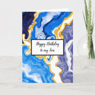Tarjeta Cumpleaños del hijo de la Marble Azul