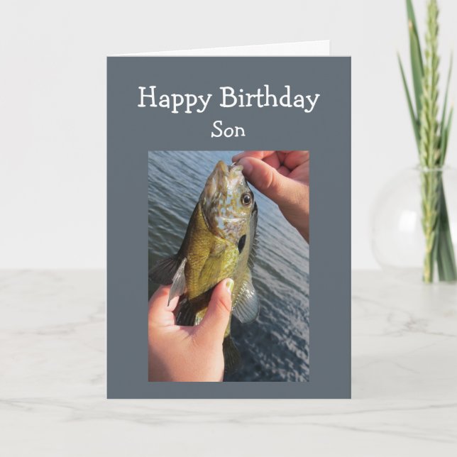 Tarjeta Cumpleaños del hijo del humor de la pesca a (Anverso)
