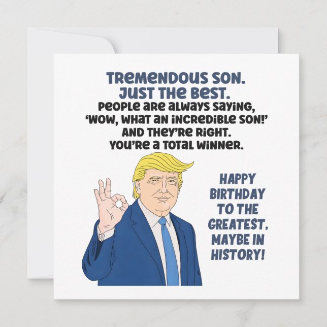 Tarjeta Cumpleaños del hijo Donald Trump (Anverso)