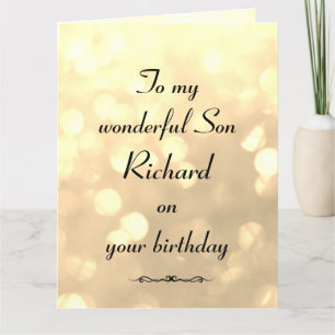 Tarjeta Cumpleaños del hijo personalizado