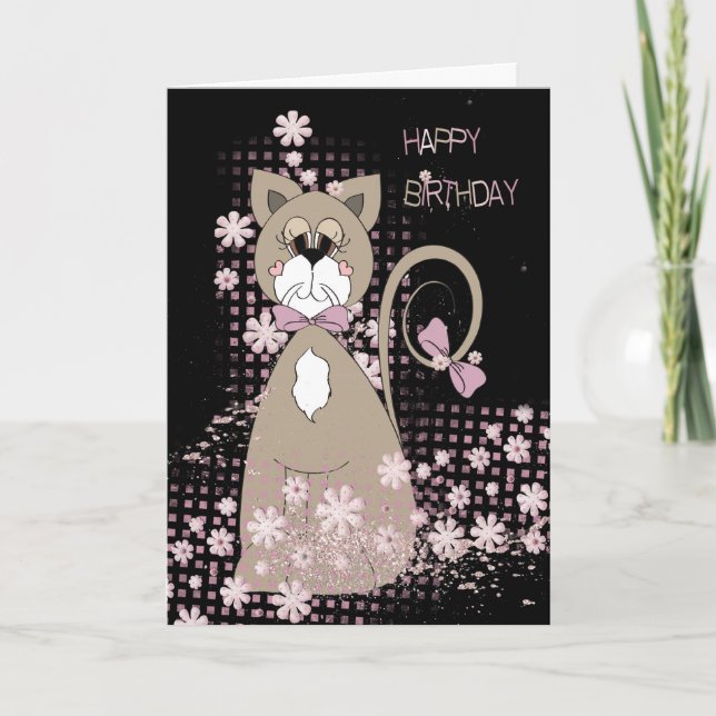Tarjeta Cumpleaños del humor del gato (Anverso)