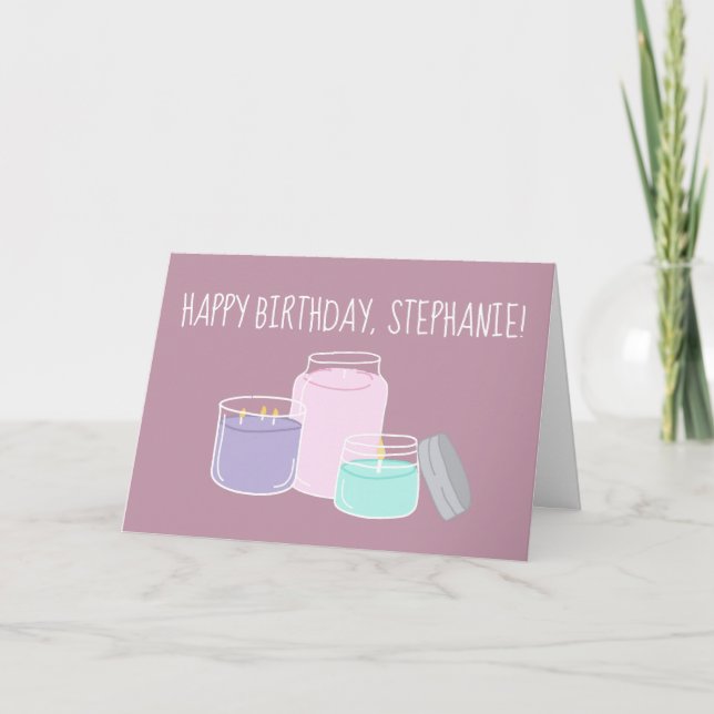 Tarjeta Cumpleaños del Ilustracion de Velas Scentristas (Anverso)