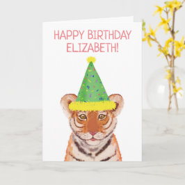 Tarjeta Cumpleaños del Ilustracion Tiger Cub