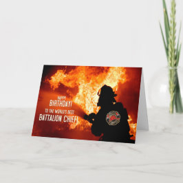 Tarjeta Cumpleaños del jefe de bomberos del batallón de bo