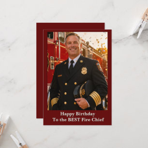 Tarjeta Cumpleaños del Jefe de Bomberos, Foto de cumpleaño