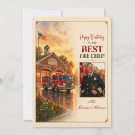 Tarjeta Cumpleaños del Jefe de Bomberos, Foto del Cumpleañ