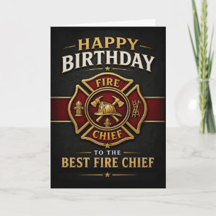 Tarjeta Cumpleaños del Jefe de Bomberos Mejor Emblema de J