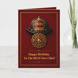 Tarjeta Cumpleaños del jefe de bomberos Nombre personaliza
