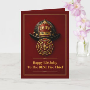 Tarjeta Cumpleaños del jefe de bomberos Nombre personaliza