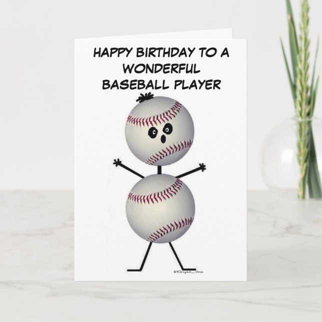 Tarjeta Cumpleaños del jugador de béisbol (Anverso)