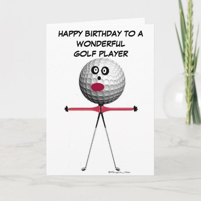 Tarjeta Cumpleaños del jugador de golf (Anverso)