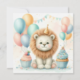 Tarjeta Cumpleaños del León Cute