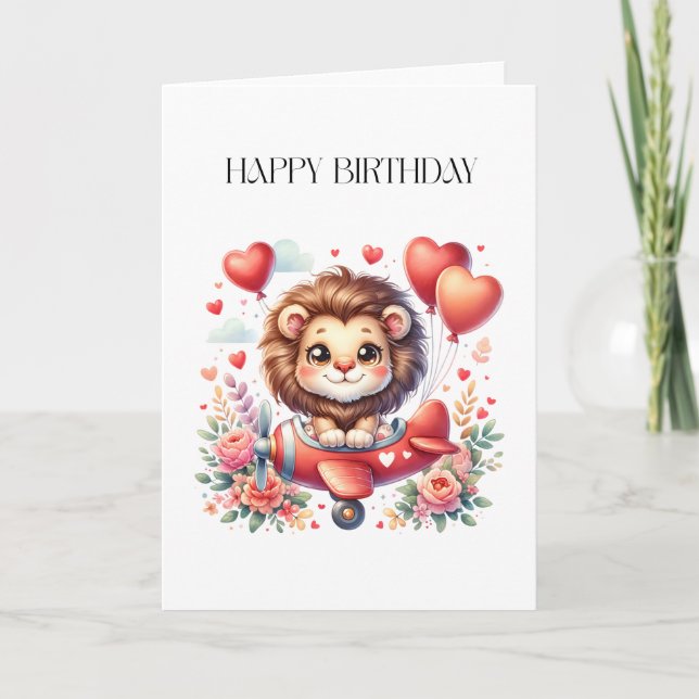 Tarjeta Cumpleaños del León Volador (Anverso)