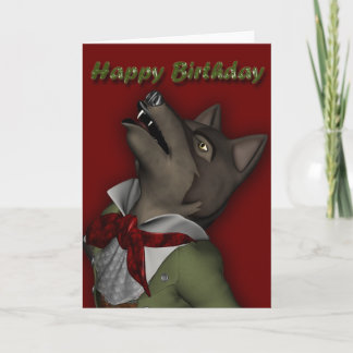 Tarjeta Cumpleaños del lobo del grito