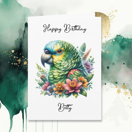 Tarjeta Cumpleaños del loro acuático personalizado