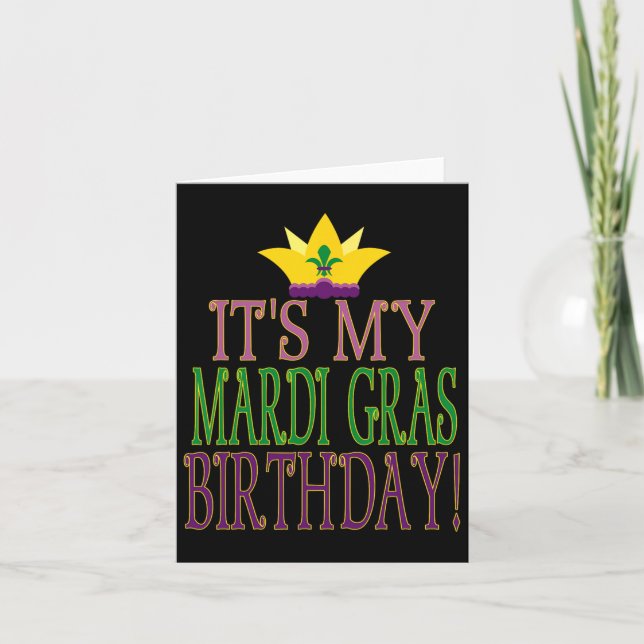 Tarjeta Cumpleaños del Mardi Gras - Tema Fiesta del Mardi  (Anverso)