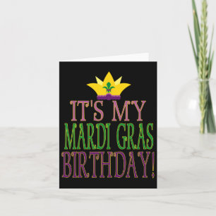 Tarjeta Cumpleaños del Mardi Gras - Tema Fiesta del Mardi