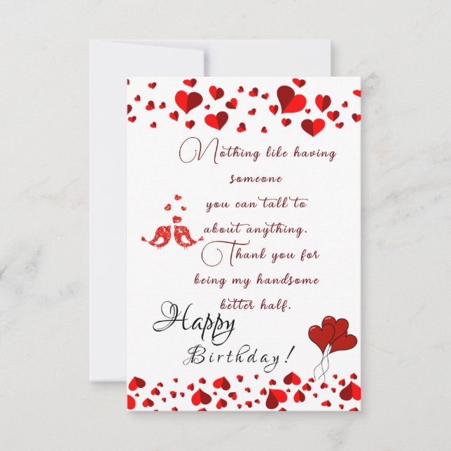 Tarjeta cumpleaños del marido (Anverso)