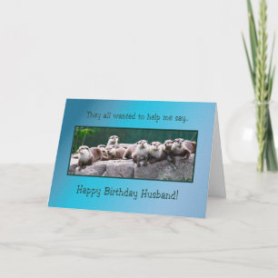 Tarjeta Cumpleaños del marido con nutrias