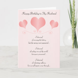 Tarjeta Cumpleaños del marido personalizado del corazón