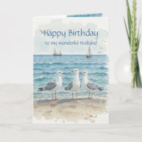 Cumpleaños del marido, romántico, playa de gaviota