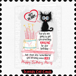 Tarjeta Cumpleaños del marido Scaredy Cat