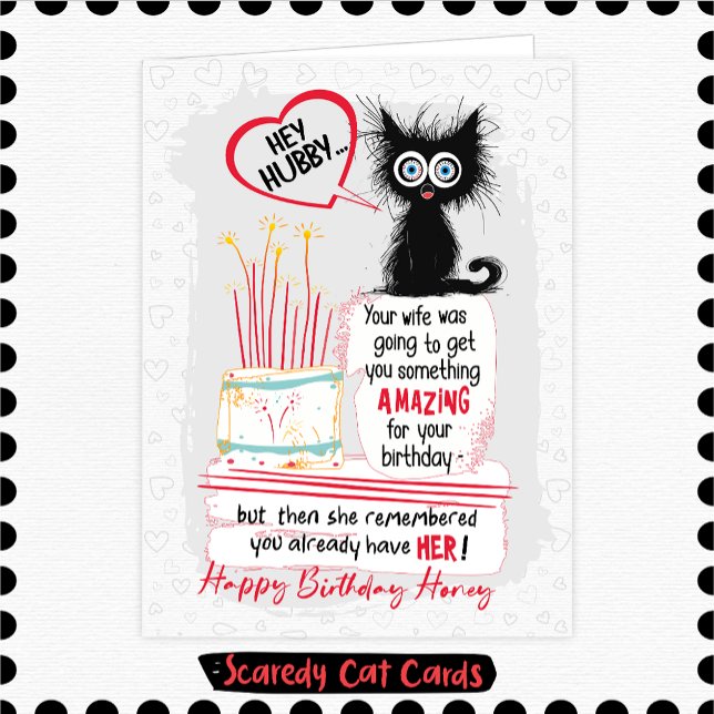 Tarjeta Cumpleaños del marido Scaredy Cat (Subido por el creador)