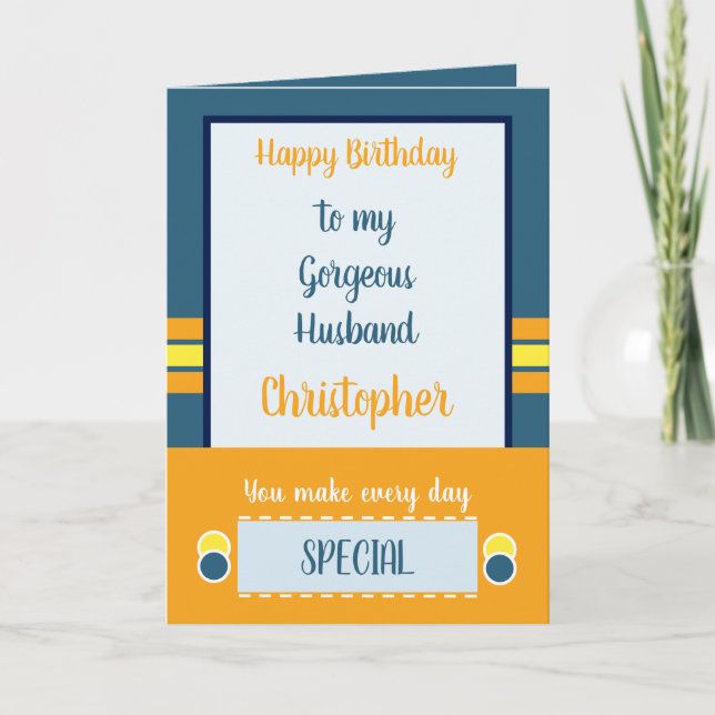 Tarjeta Cumpleaños del marido todos los días es azul espec (Anverso)
