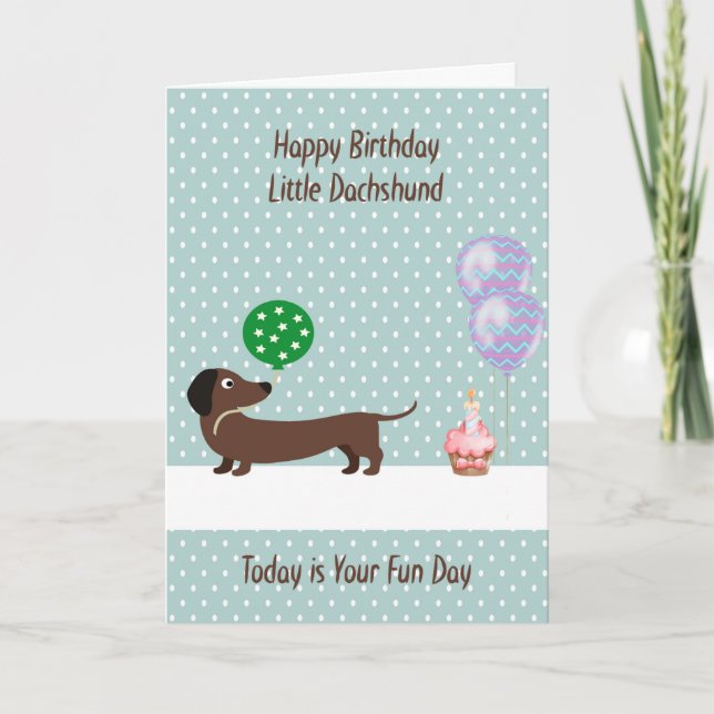 Tarjeta Cumpleaños del mascota para Dachshund (Anverso)