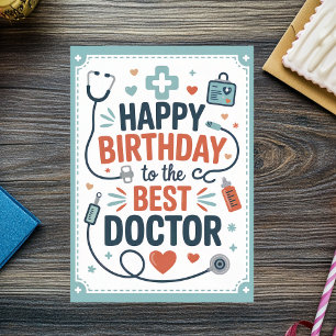 Tarjeta Cumpleaños del Médico personalizado