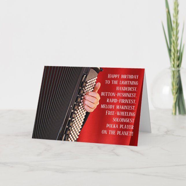 Tarjeta Cumpleaños del mejor acordeonista (Anverso)