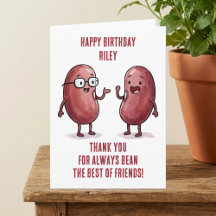 Cumpleaños del mejor amigo con frijol rojo diverti