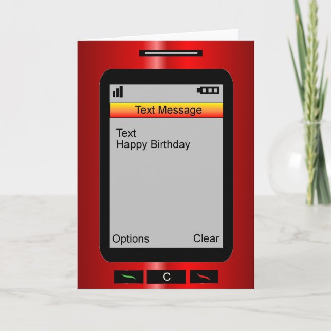 Tarjeta Cumpleaños del mensaje de texto feliz (Anverso)
