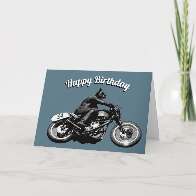 Tarjeta Cumpleaños del motociclista (Anverso)