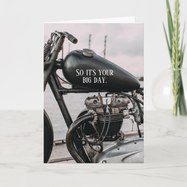 Tarjeta Cumpleaños del motociclista británico Twin Cylinde (Anverso)