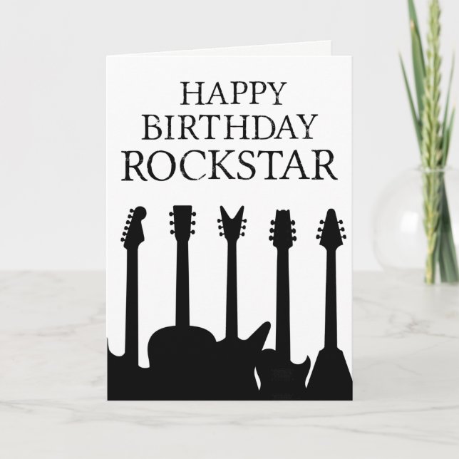 Tarjeta Cumpleaños del músico de guitarra de Guay Rockstar (Anverso)