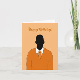 Tarjeta Cumpleaños del Naranja afroamericano Suit & Tie Ma