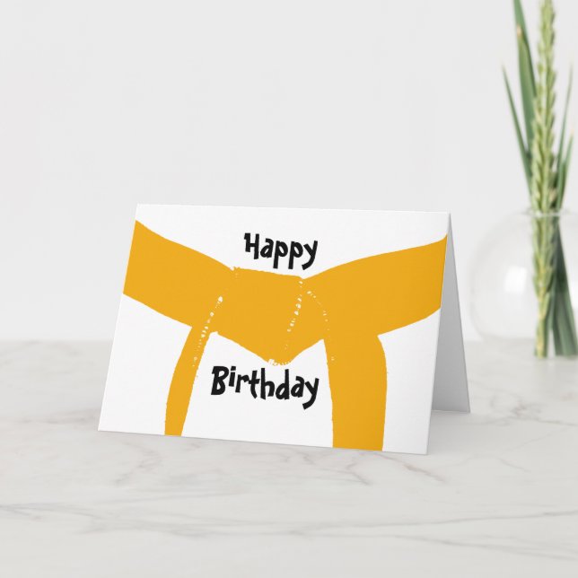 Tarjeta Cumpleaños del Naranja de Artes Marciales (Anverso)