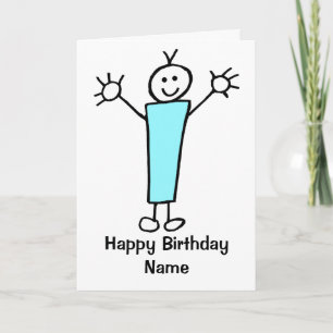 Tarjeta Cumpleaños del niño azul lindo