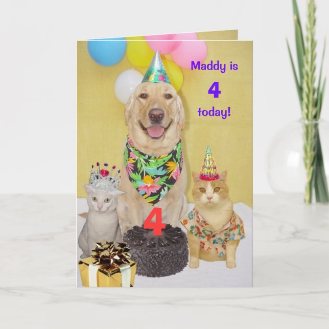 Tarjeta Cumpleaños del niño de año de personalizable (Anverso)