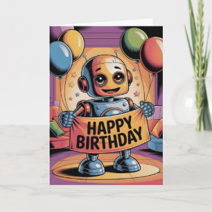 Tarjeta Cumpleaños del Niño Robot