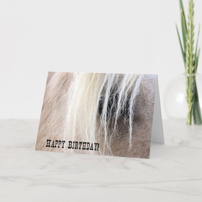 Tarjeta Cumpleaños del ojo del caballo del Palomino (Anverso)