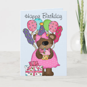 Tarjeta Cumpleaños del oso Cute