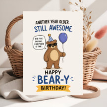 Cumpleaños del Oso Divertido y Lindo