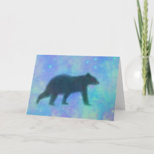 Tarjeta Cumpleaños Del Oso Negro Y Las Estrellas