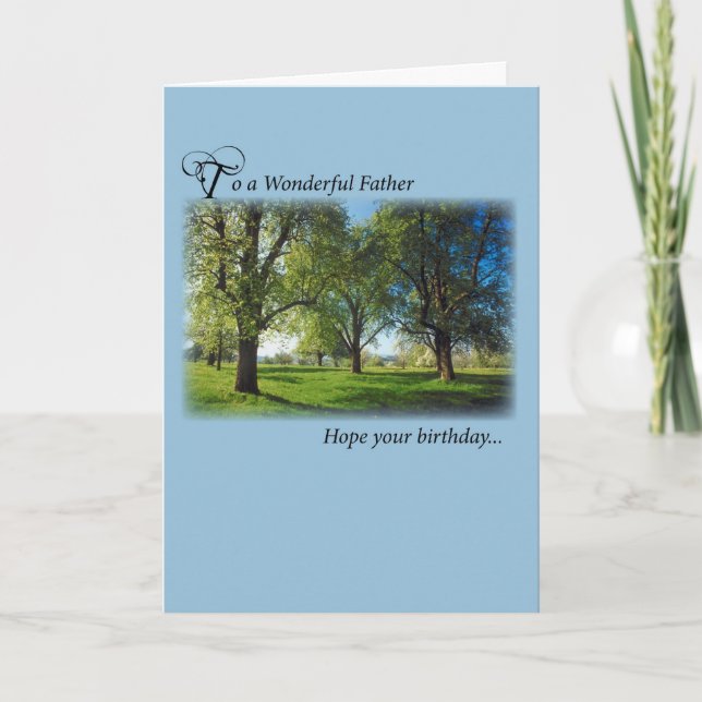 Tarjeta Cumpleaños del padre, árboles (Anverso)