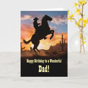Tarjeta Cumpleaños del padre vaquero occidental del país