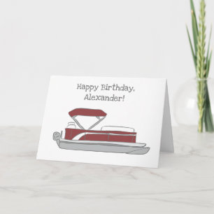 Tarjeta Cumpleaños del Panceta Blanco y Rojo, en cualquier