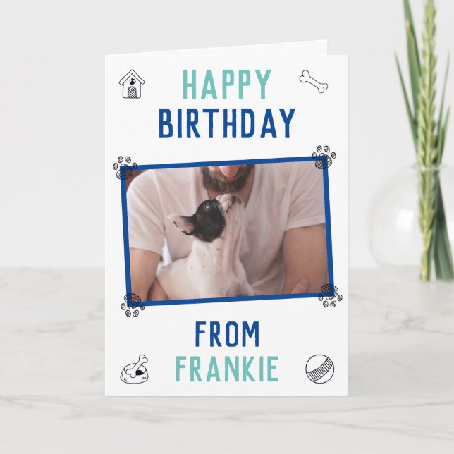 Tarjeta Cumpleaños del papá Bulldog Francés (Anverso)