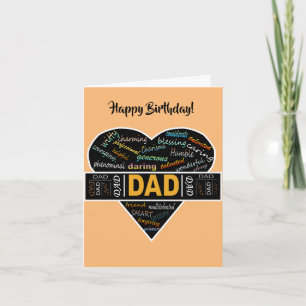Tarjeta Cumpleaños del papá corazón afroamericano